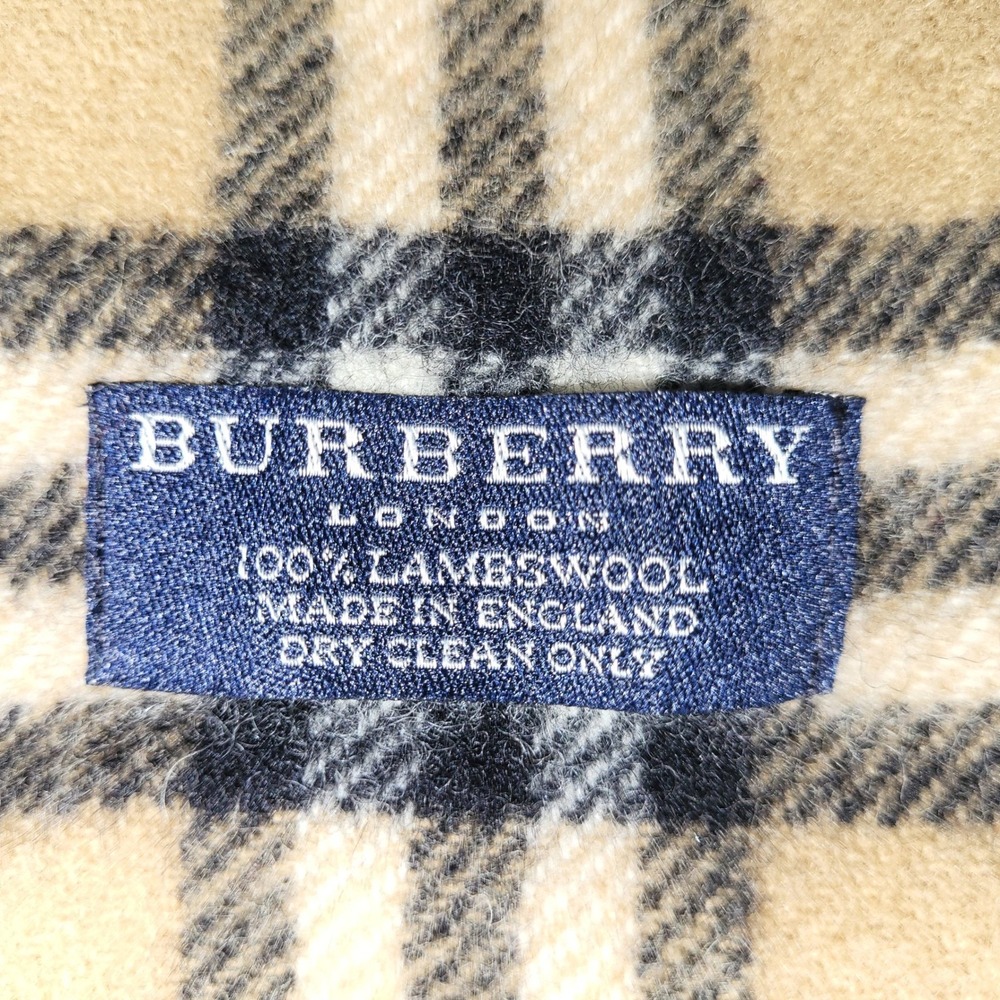 Burberry Classic Beige Novacheck Lambswool Scarf Made in England 68 / 12 inches - Picture 9 of 9